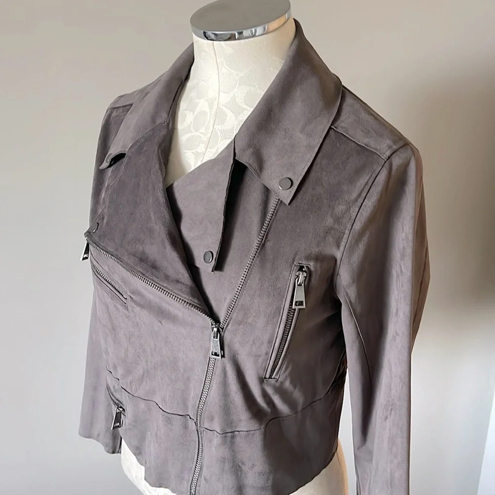 Hutch Faux Suede Leather Moto jacket - Picture 4 of 8